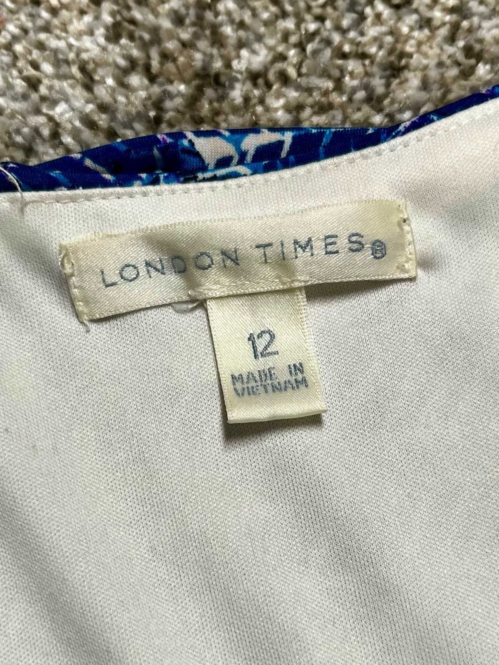 London Times Blue & White Lined Neck Detail - Picture 4 of 7